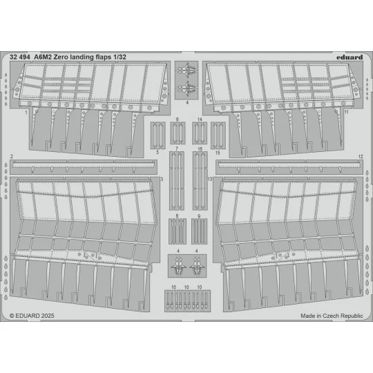A6M2 Zero landing flaps TAMIYA - Eduard Accessories 32494
