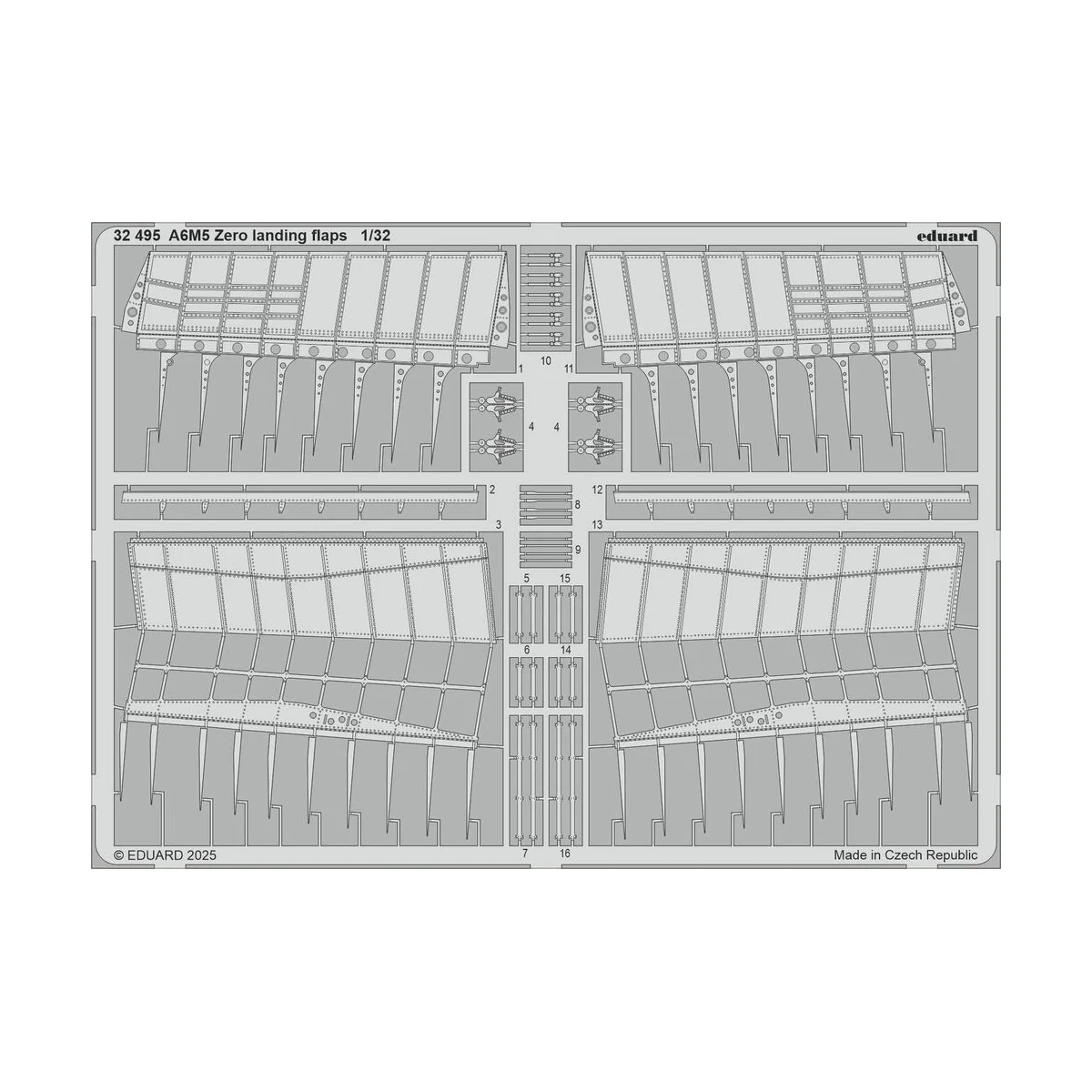 A6M5 Zero landing flaps TAMIYA, 1/32 - Eduard Accessories 32495