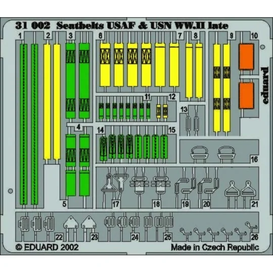 Seatbelts UAF & USN WWII late, 1/32 - Eduard Accessories 32506 Seatbelts UAF & USN WWII late, 1/32 - Eduard Accessories 32506
