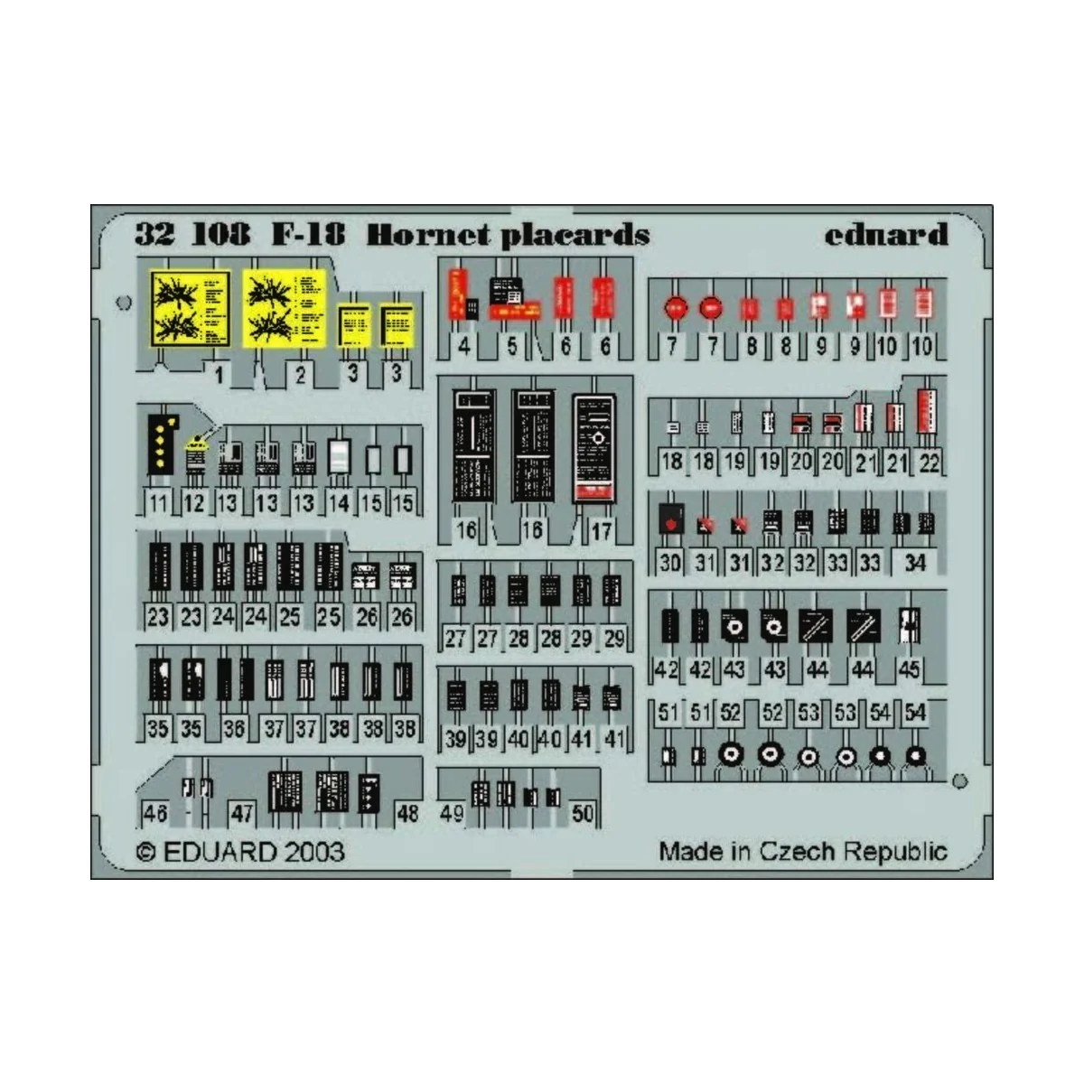 F-18 Hornet placards, 1/32 - Eduard Accessories 32508