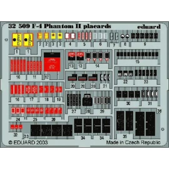F-4 Phantom II Placards - Eduard Accessories 32509