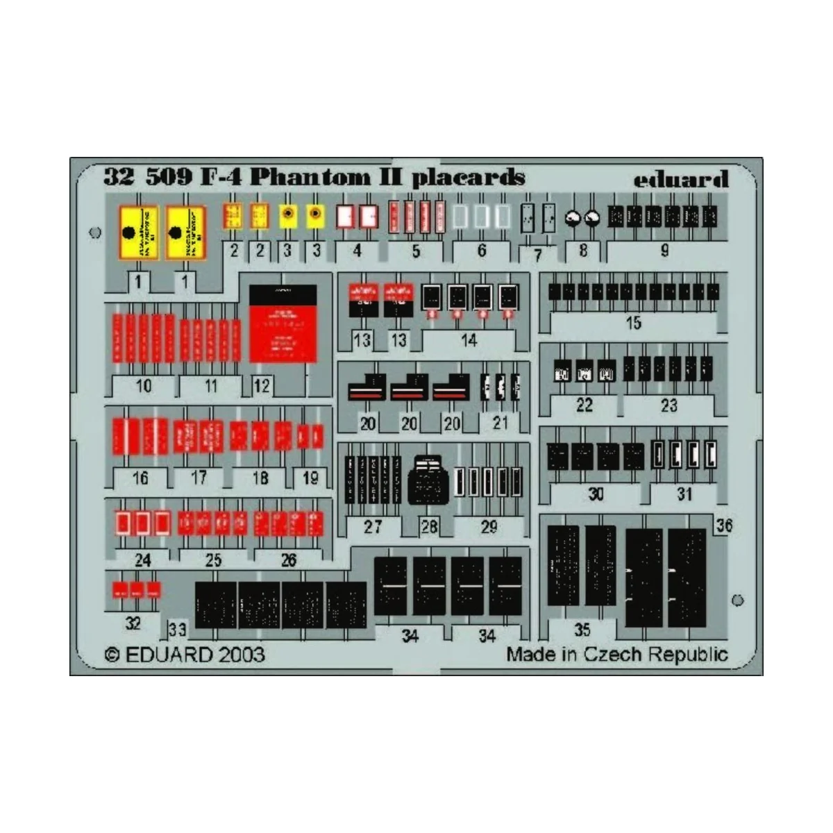 F-4 Phantom II Placards, 1/32 - Eduard Accessories 32509
