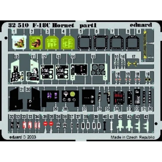 F-18C interior für Academy Bausatz, 1/32 - Eduard Accessories 32510 F-18C interior für Academy Bausatz, 1/32 - Eduard Accessories 32510