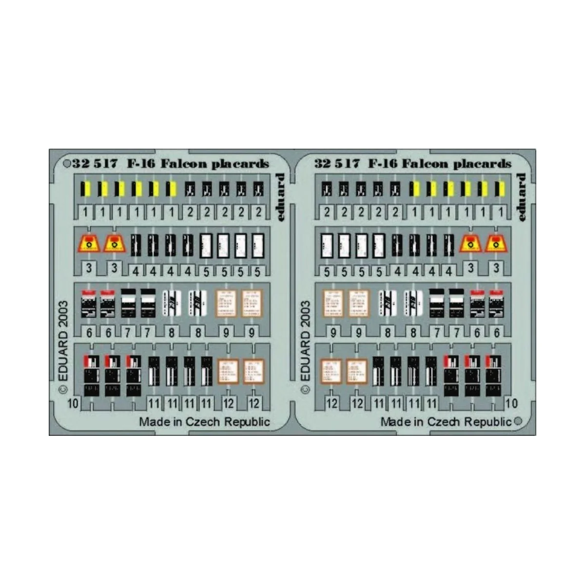 F-16 Falcon Placards für Hasegawa Bausatz - Eduard Accessories 32517