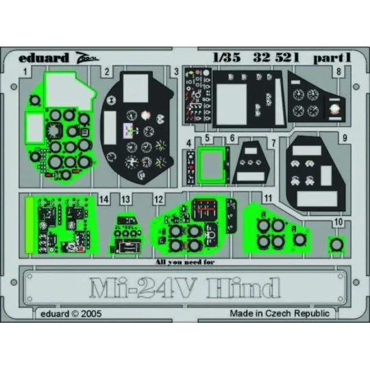 Mi-24V Hind, 1/35 - Eduard Accessories 32521