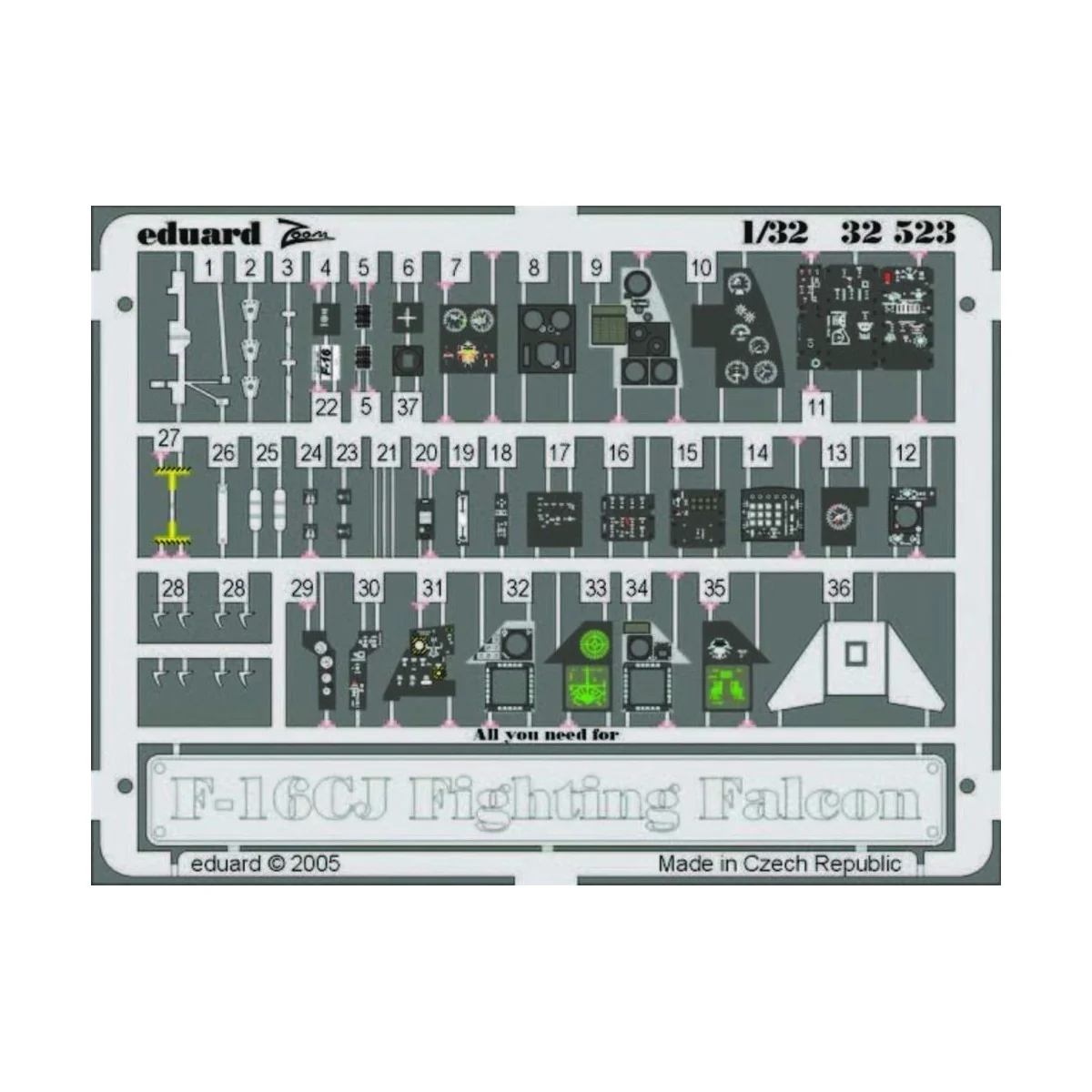 F-16CJ Interior für Tamiya Bausatz - Eduard Accessories 32523