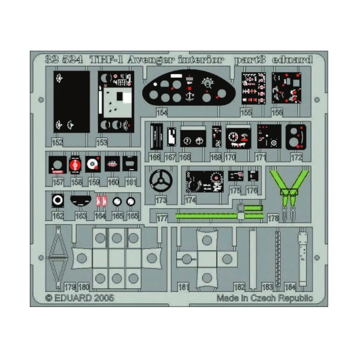 TBF-1 Avenger interior, 1/32 - Eduard Accessories 32524 TBF-1 Avenger interior, 1/32 - Eduard Accessories 32524