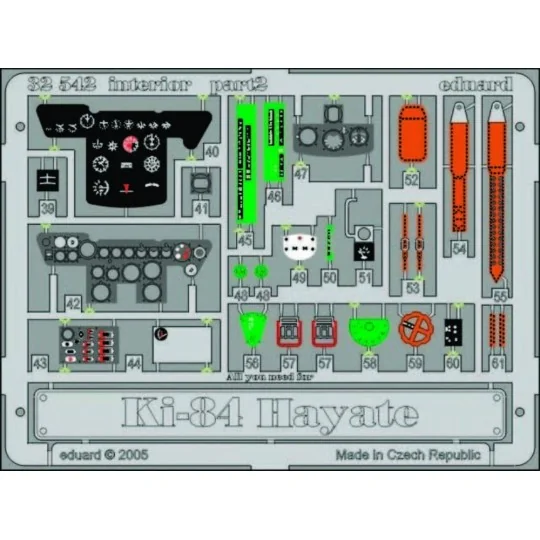 Ki-84 Hayate interior für Hasegawa Bausatz, 1/32 - Eduard Accessori...