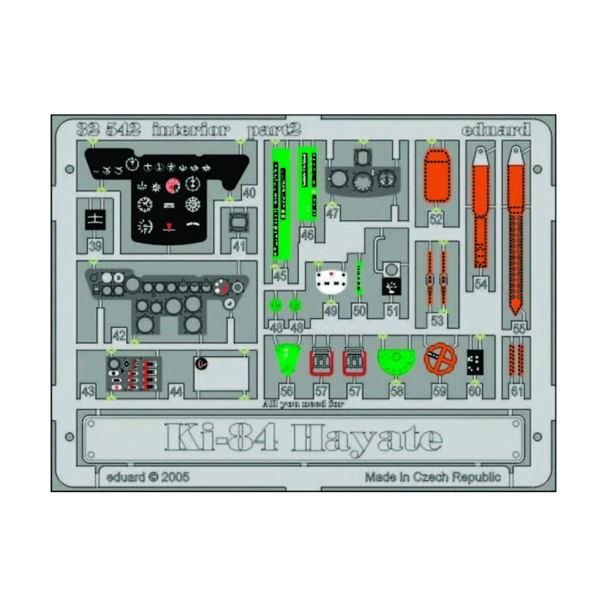 Ki-84 Hayate interior für Hasegawa Bausatz, 1/32 - Eduard Accessori...