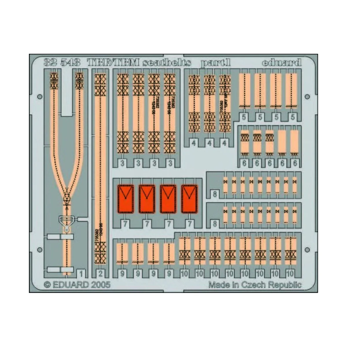 TBF/TBM seatbelts, 1/32 - Eduard Accessories 32543 TBF/TBM seatbelts, 1/32 - Eduard Accessories 32543