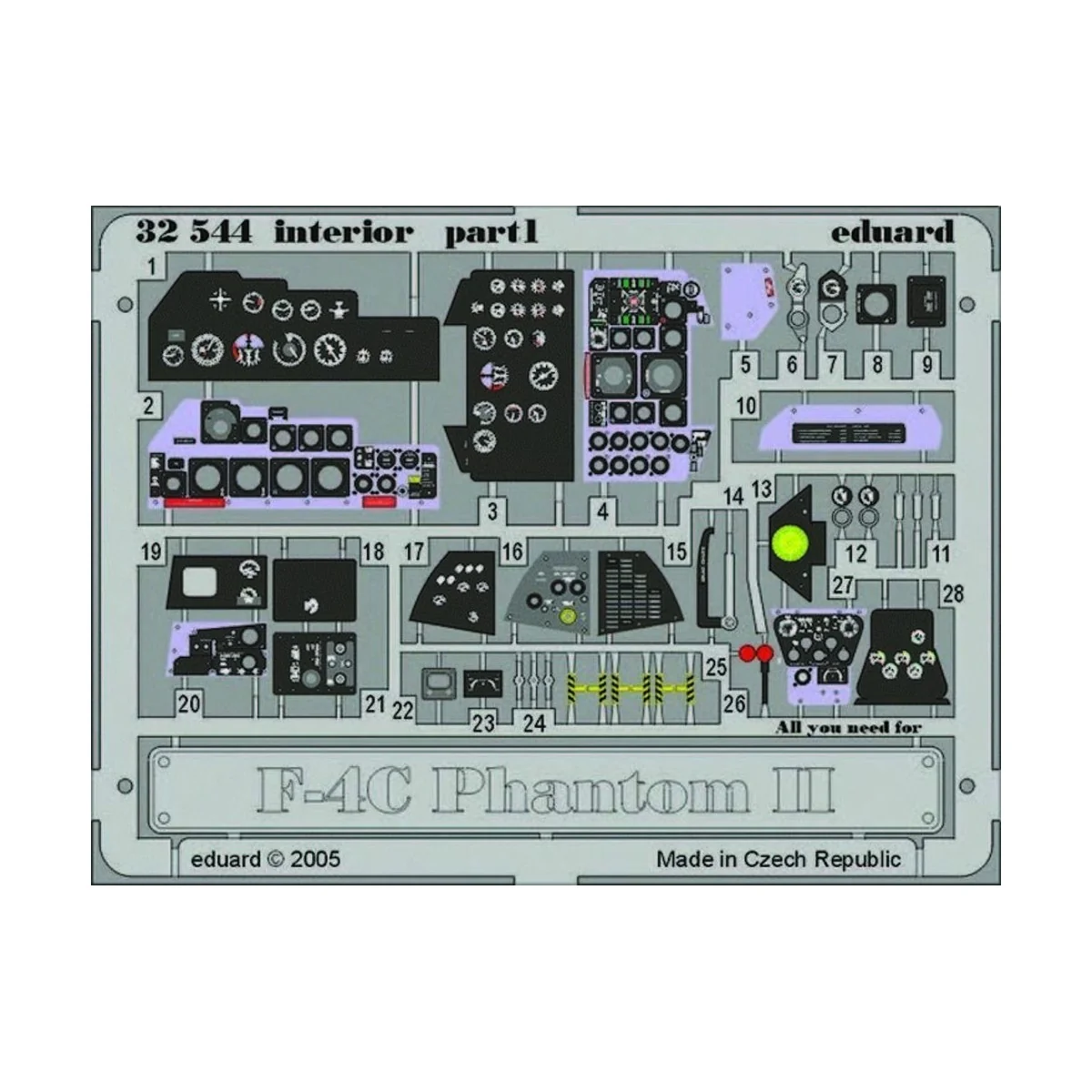 F-4C Phantom II interior für Tamiya Bausatz, 1/32 - Eduard Accessor... F-4C Phantom II interior für Tamiya Bausatz, 1/32 - Eduard Accessor...