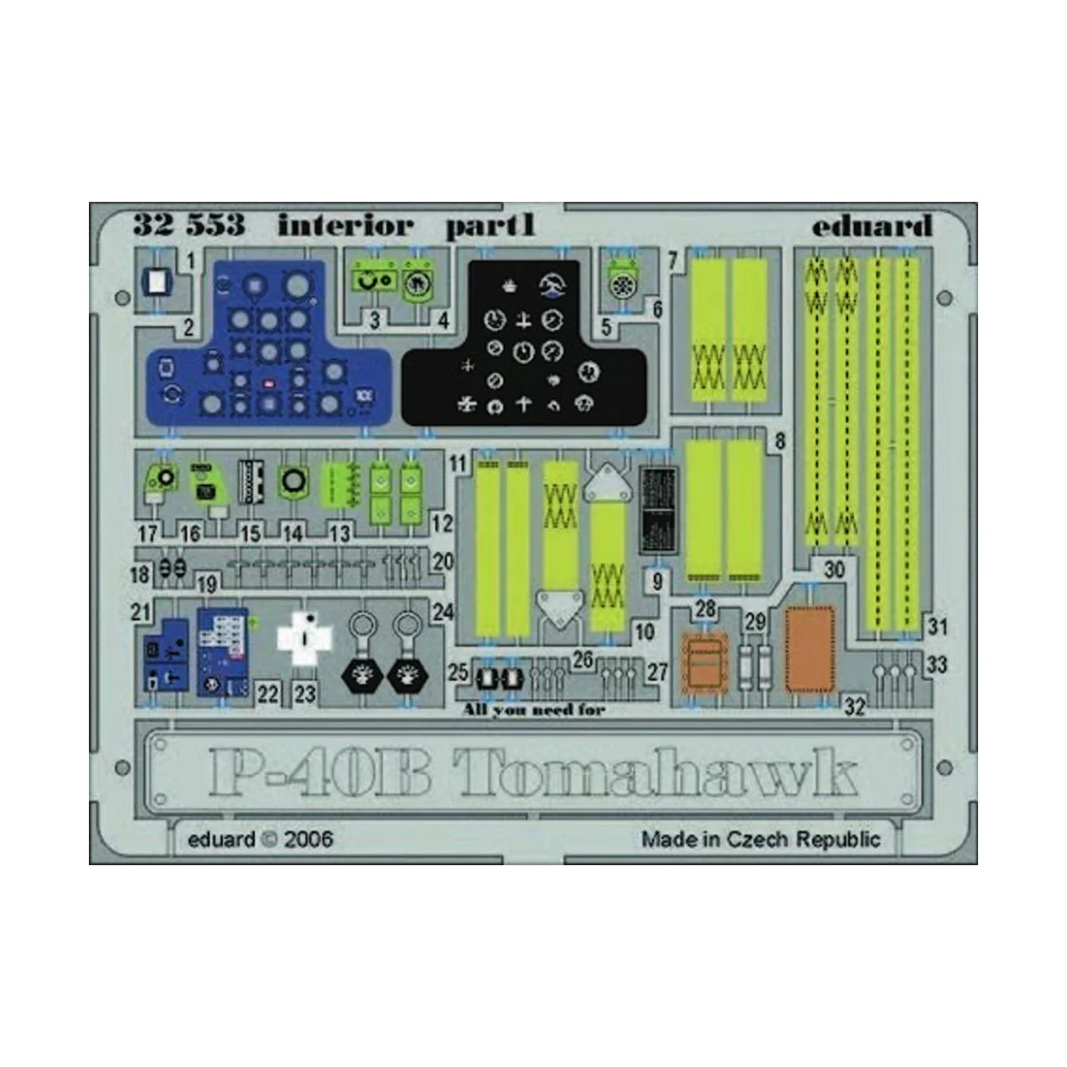 P-40B Tomahawk interior für Trumpeter Bausatz, 1/32 - Eduard Access...
