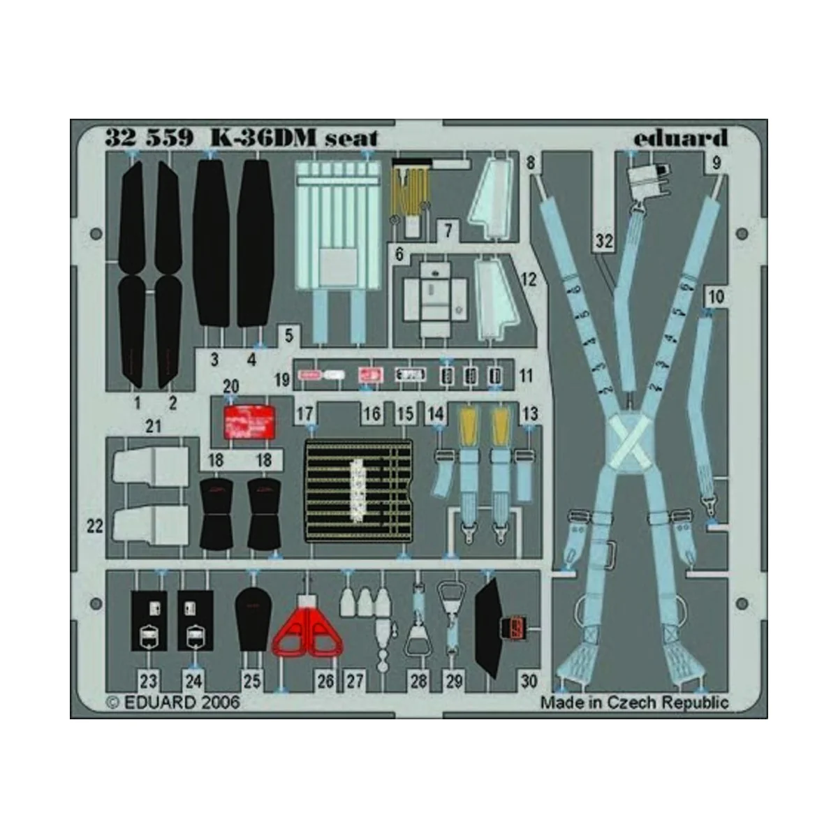 MiG-29 Fulcrum K-36DM seat für Trumpeter Bausatz, 1/32 - Eduard Acc...