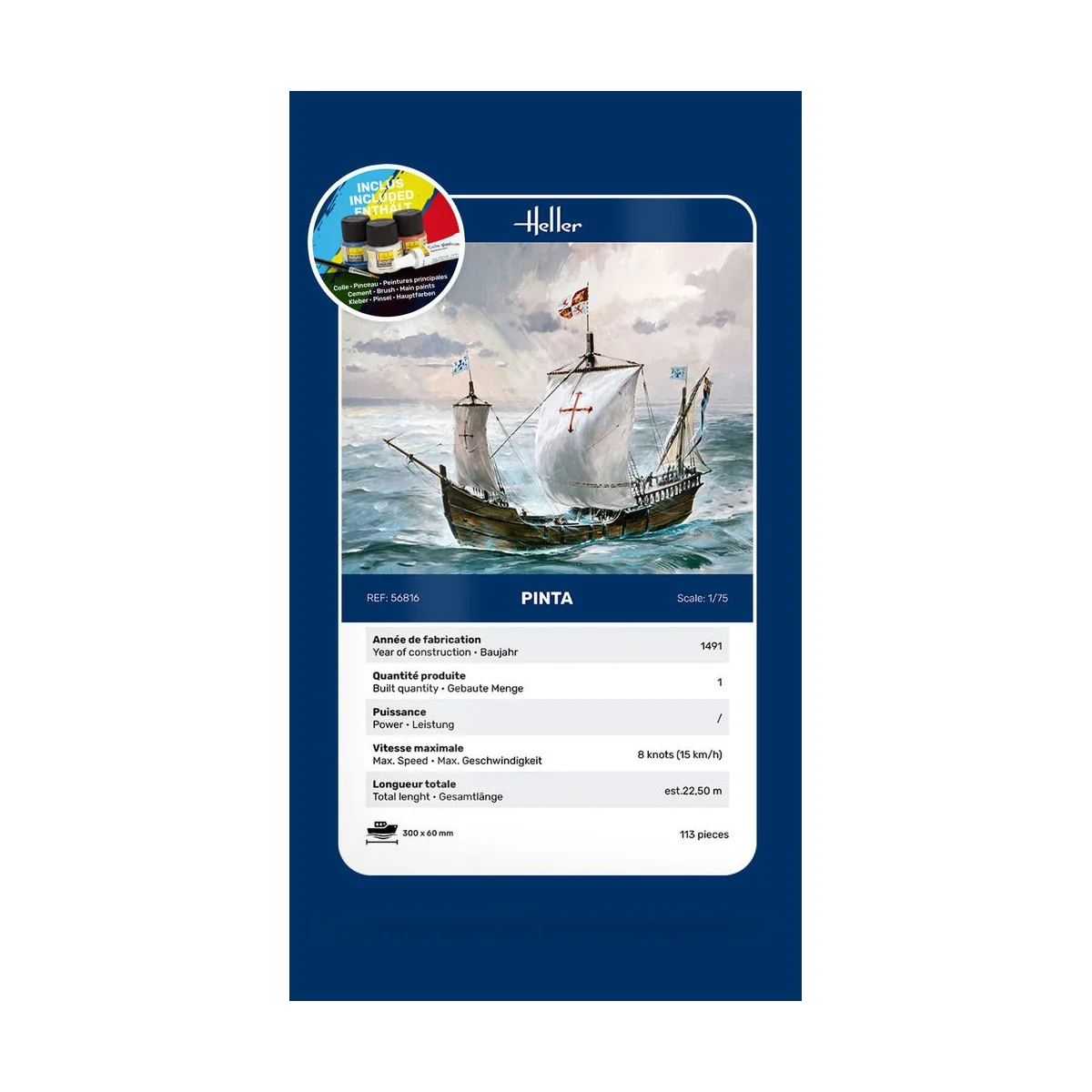 STARTER KIT Pinta, 1/75 - Heller 56816 STARTER KIT Pinta, 1/75 - Heller 56816