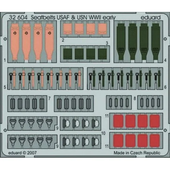 Seatbelts USAF & USN WWII early, 1/32 - Eduard Accessories 32604 Seatbelts USAF & USN WWII early, 1/32 - Eduard Accessories 32604