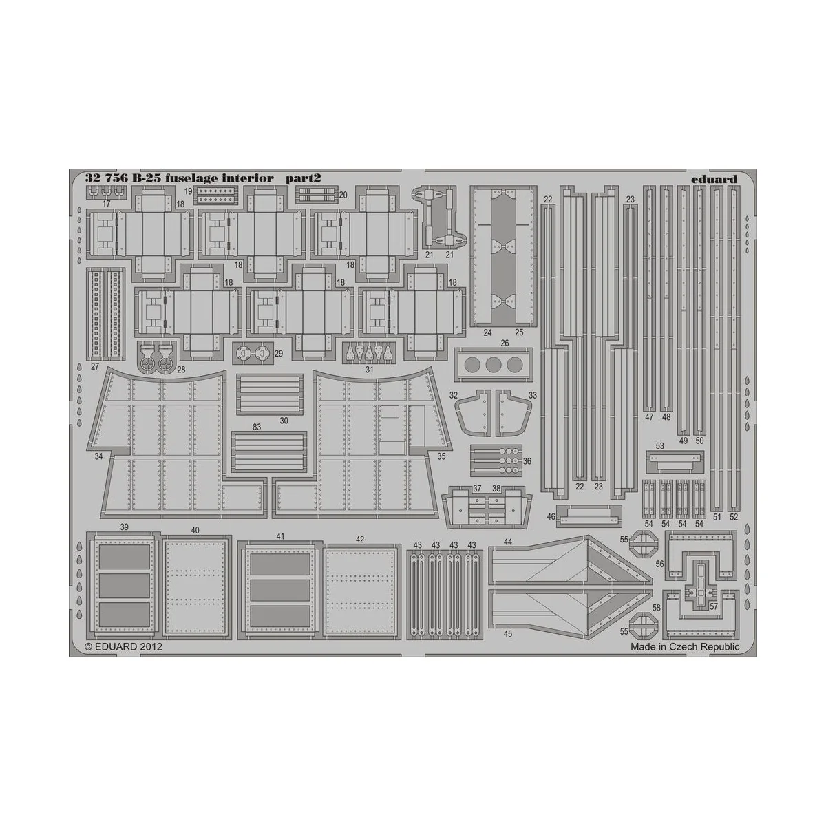 B-25 fuselage interior for HK Models, 1/32 - Eduard Accessories 32756