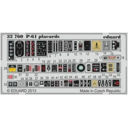 P-61 placards for Hobby Boss, 1/32 - Eduard Accessories 32760