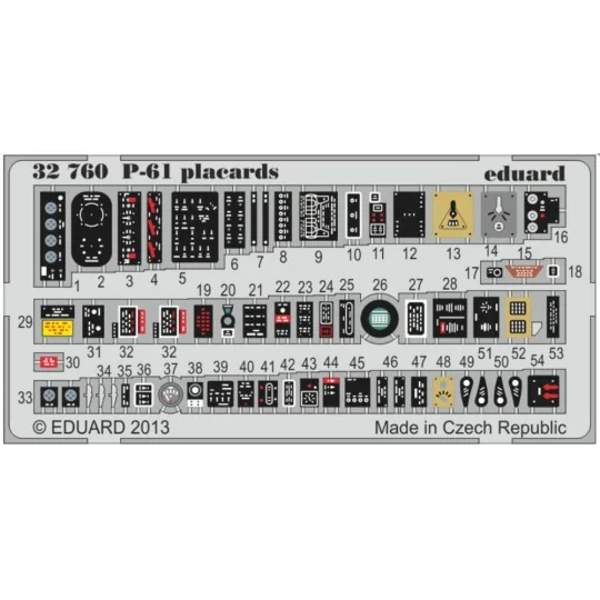 P-61 placards for Hobby Boss - Eduard Accessories 32760
