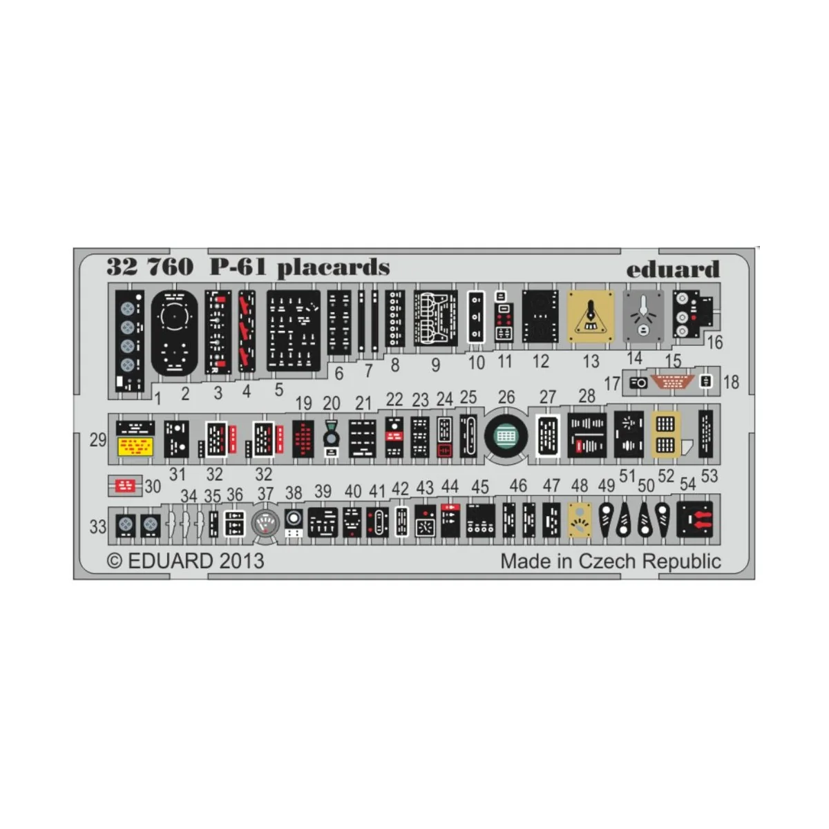 P-61 placards for Hobby Boss - Eduard Accessories 32760