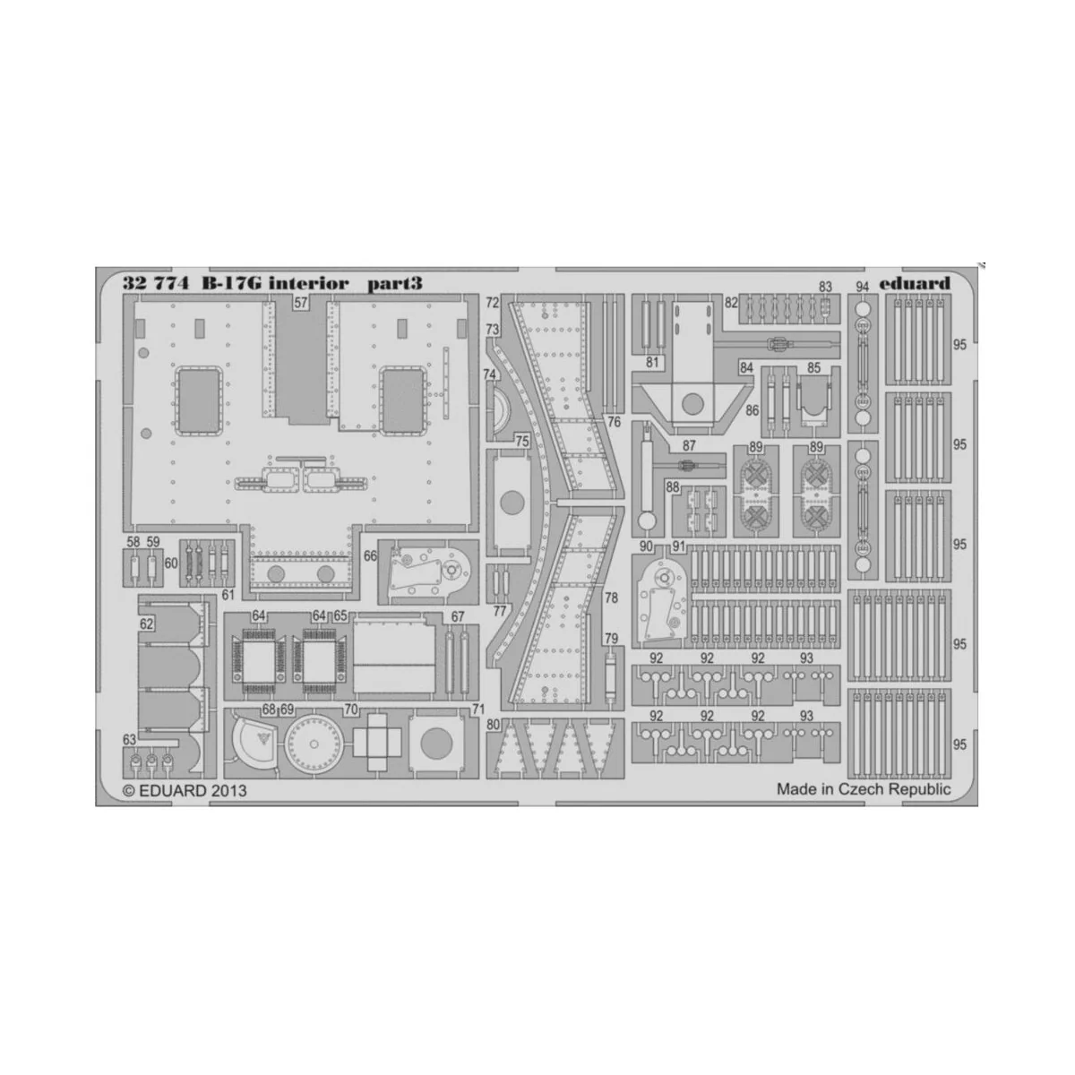 B-17G interior S.A. for HK Models, 1/32 - Eduard Accessories 32774
