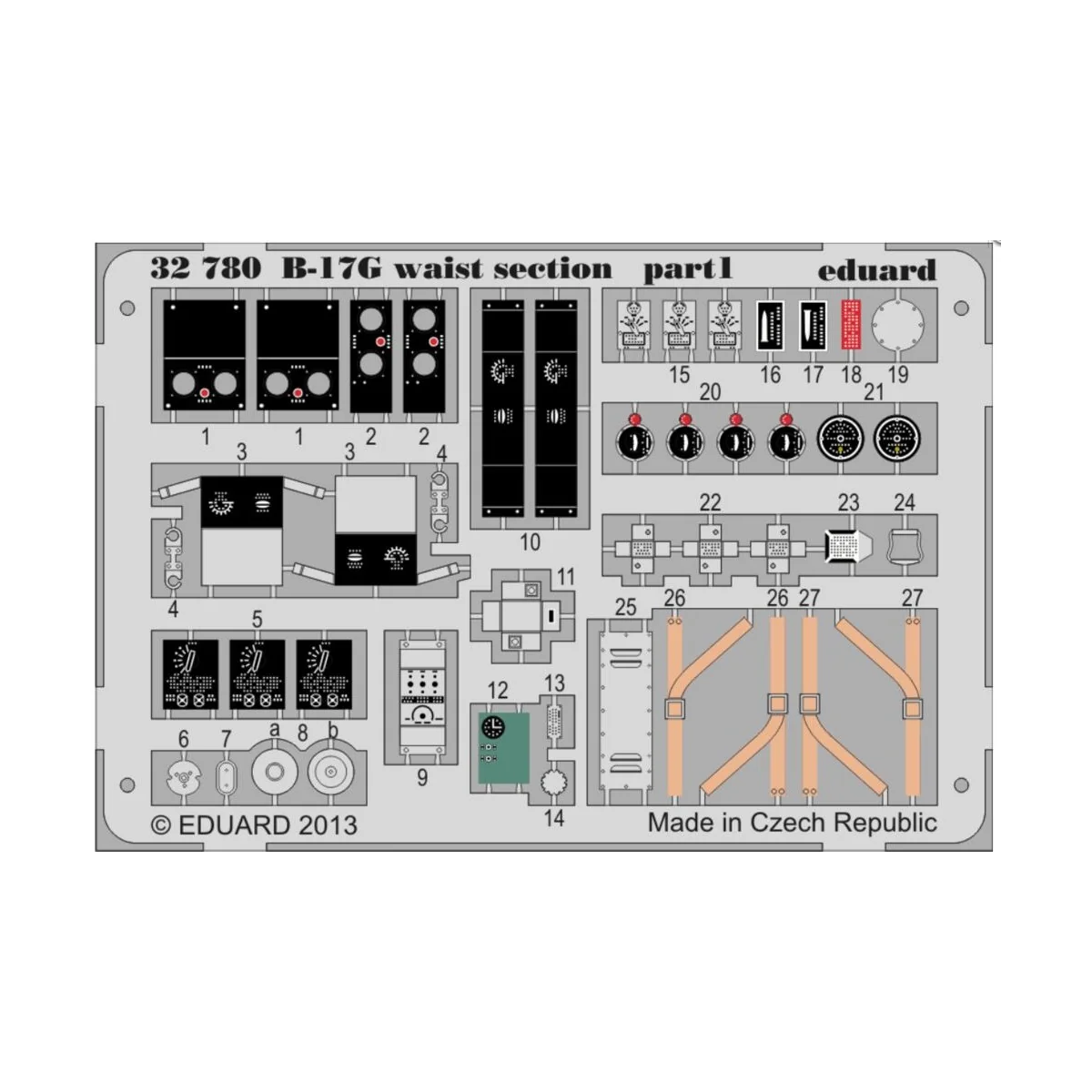 B-17G waist section for HK Models, 1/32 - Eduard Accessories 32780