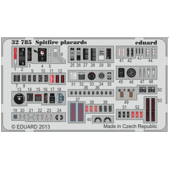Spitfire placards - Eduard Accessories 32785