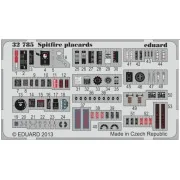 Spitfire placards - Eduard Accessories 32785