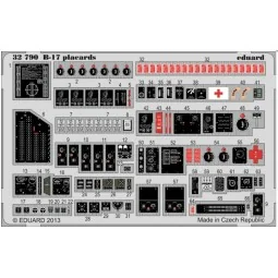 B-17 placards for HK Models - Eduard Accessories 32790