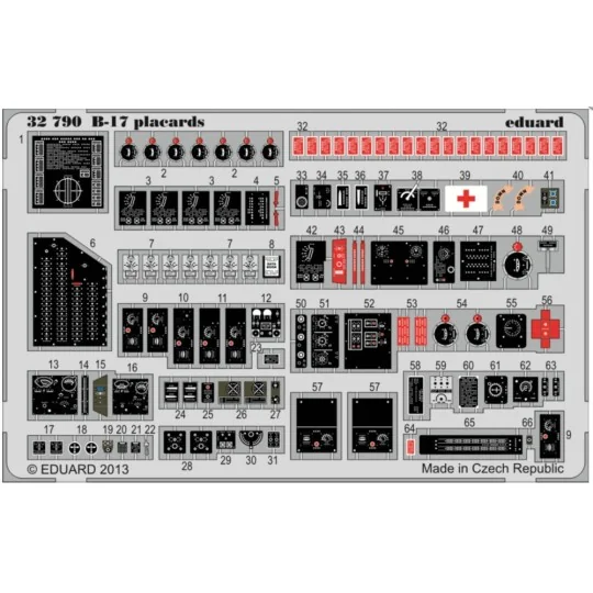 B-17 placards for HK Models - Eduard Accessories 32790