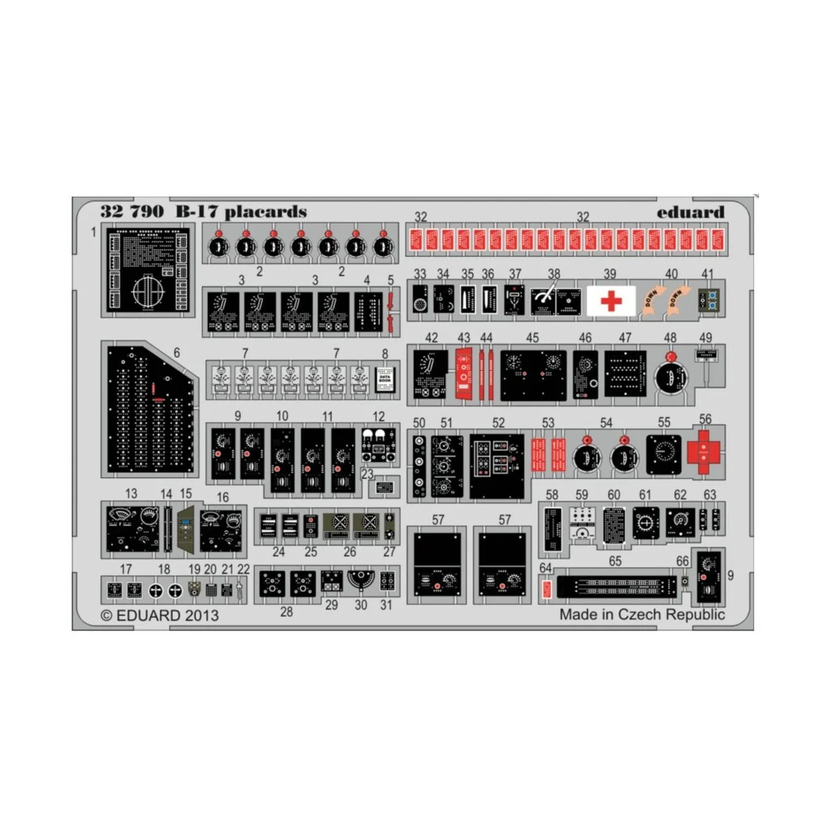 B-17 placards for HK Models - Eduard Accessories 32790