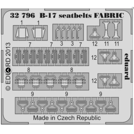 B-17 seatbelts FABRIC for HK Models, 1/32 - Eduard Accessories 32796