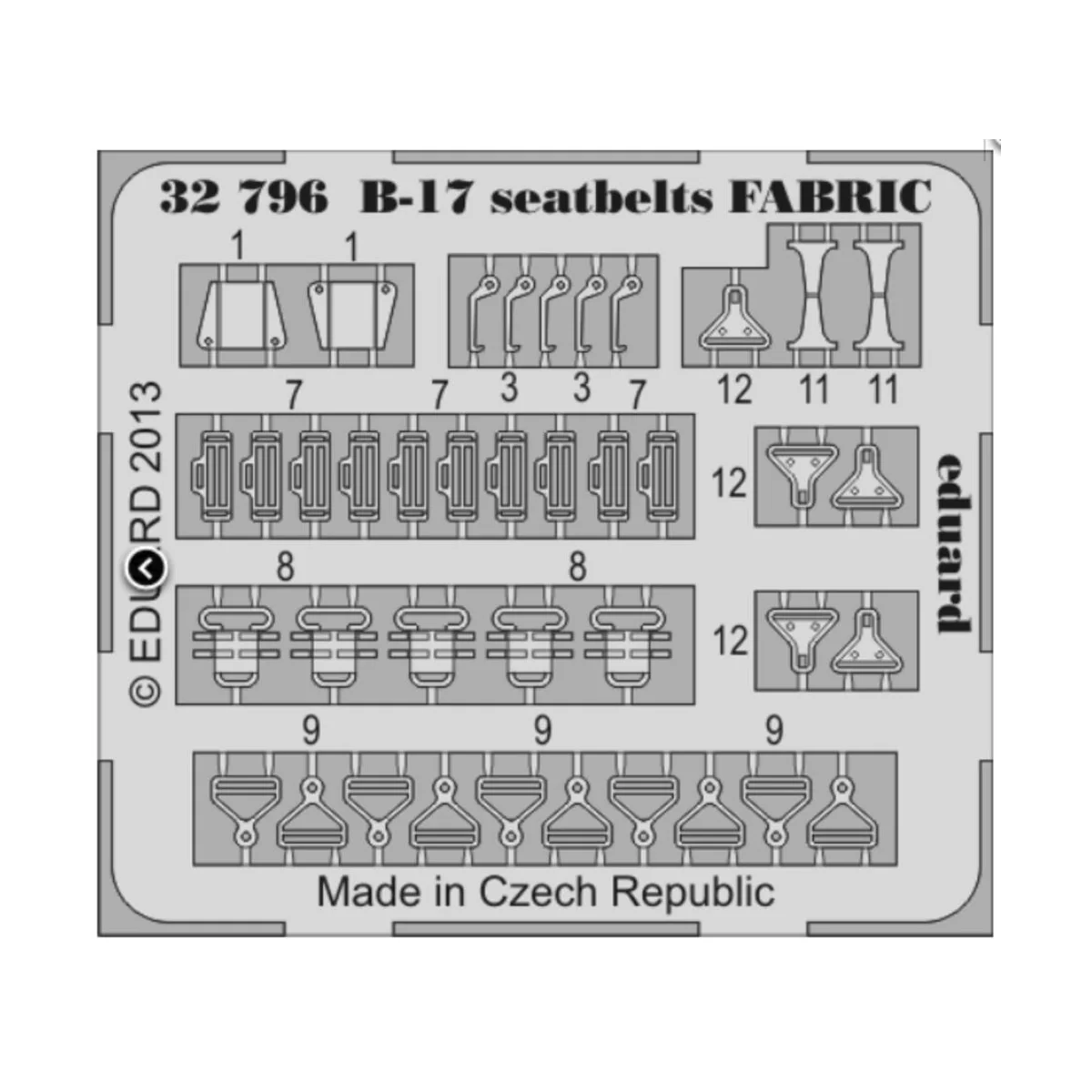 B-17 seatbelts FABRIC for HK Models, 1/32 - Eduard Accessories 32796