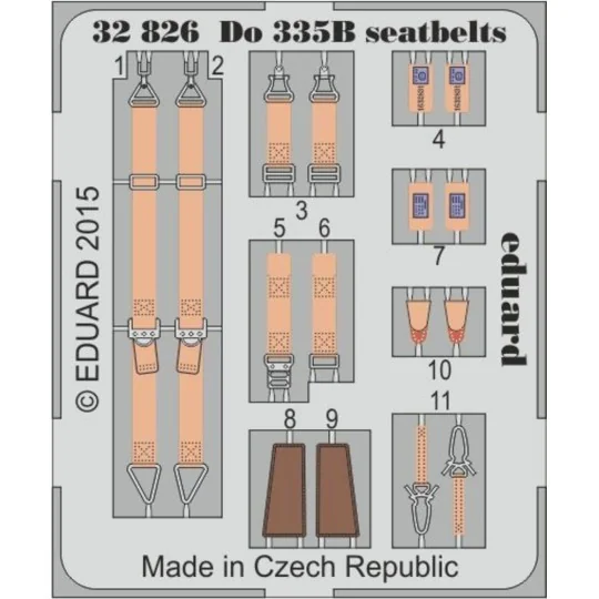 Do 335B seatbelts for Hong Kong Mod., 1/32 - Eduard Accessories 32826 Do 335B seatbelts for Hong Kong Mod., 1/32 - Eduard Accessories 32826