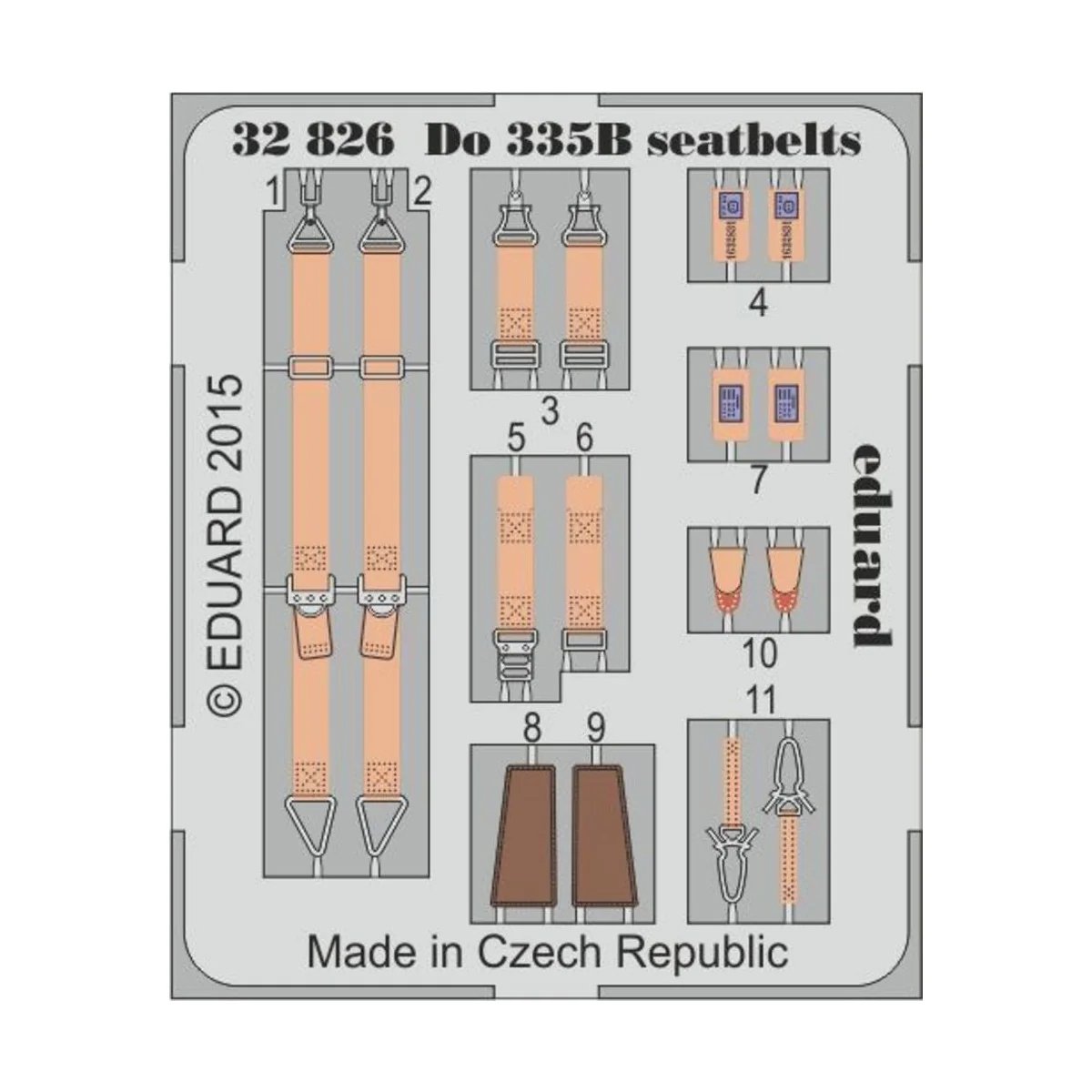 Do 335B seatbelts for Hong Kong Mod., 1/32 - Eduard Accessories 32826 Do 335B seatbelts for Hong Kong Mod., 1/32 - Eduard Accessories 32826