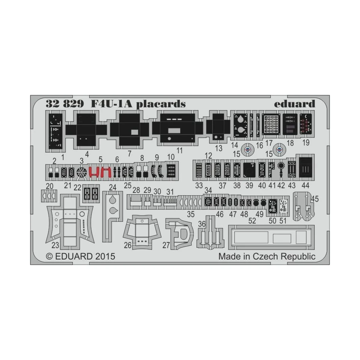 F4U-1A placards for Tamiya - Eduard Accessories 32829