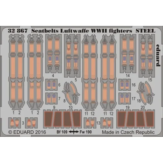 Seatbelts Luftwaffe WWII fighters STEEL - Eduard Accessories 32867