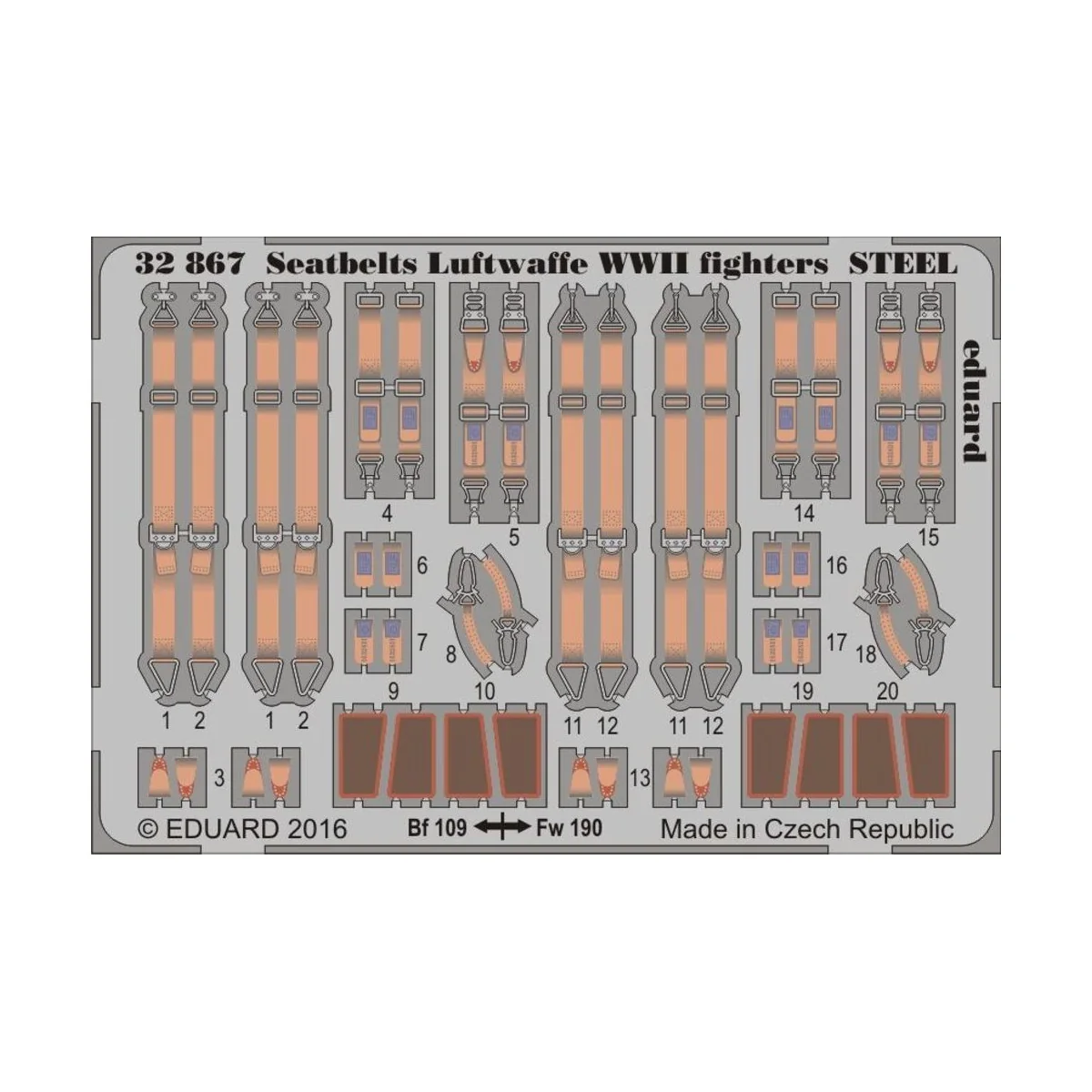 Seatbelts Luftwaffe WWII fighters STEEL, 1/32 - Eduard Accessories ...