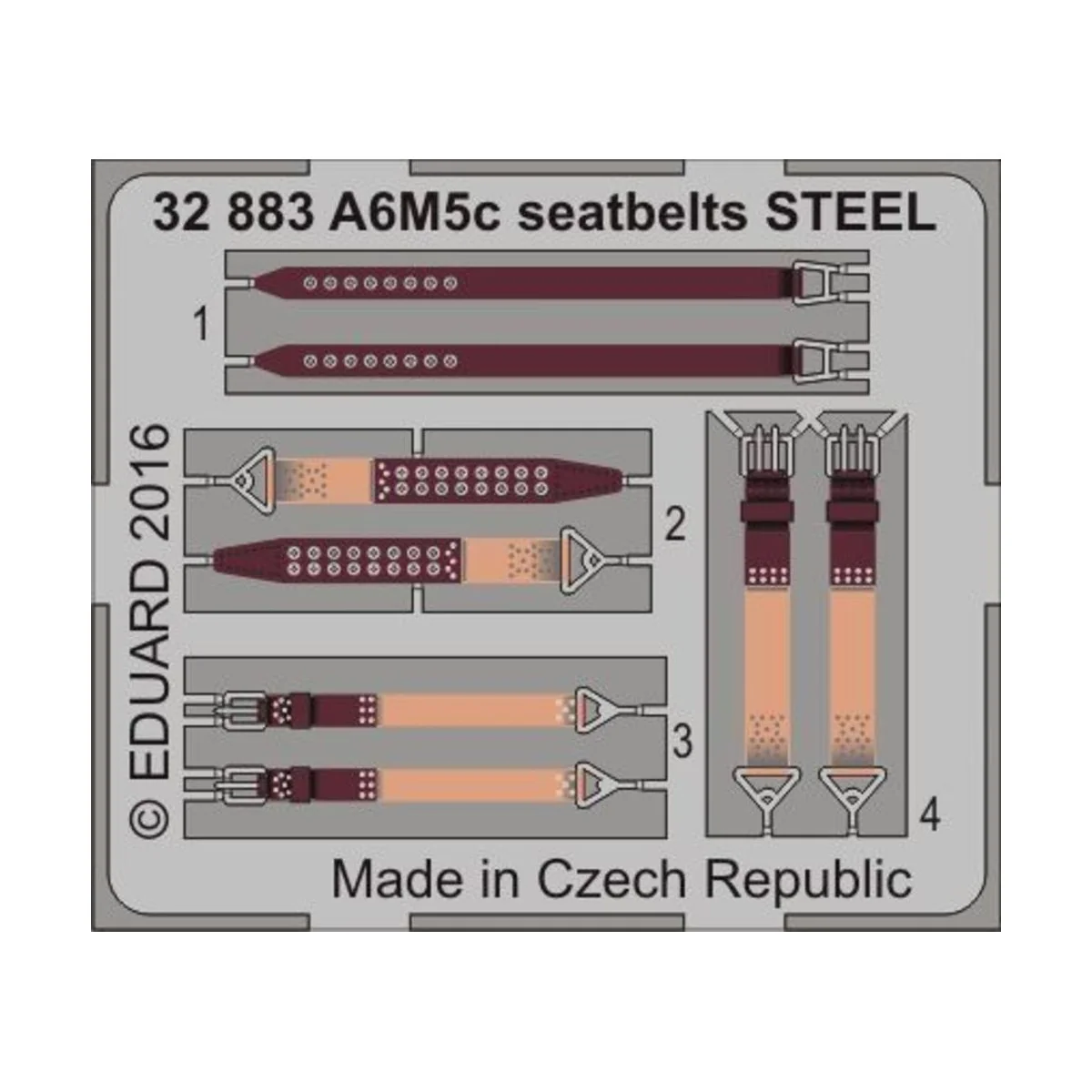 A6M5c seatbelts STEEL for Hasegawa - Eduard Accessories 32883