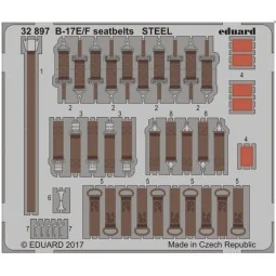 B-17E/F seatbelts STEEL for HKM - Eduard Accessories 32897