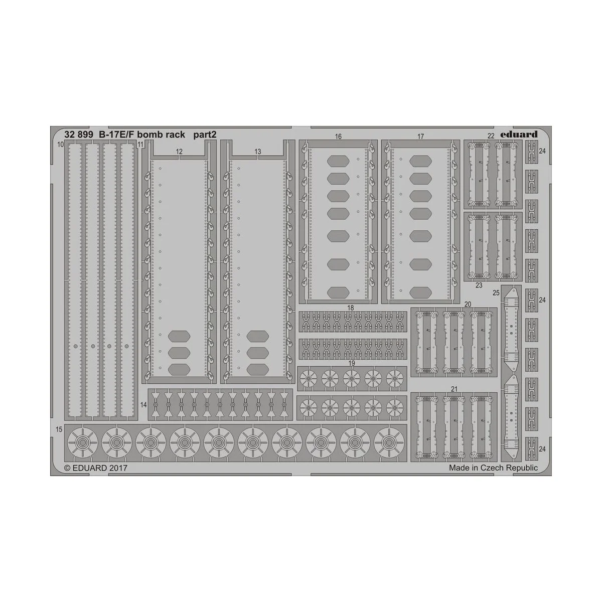 B-17E/F bomb rack for HKM, 1/32 - Eduard Accessories 32899 B-17E/F bomb rack for HKM, 1/32 - Eduard Accessories 32899