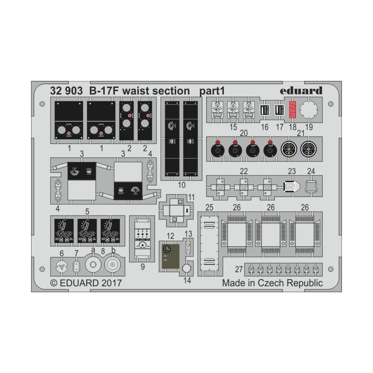 B-17F waist section for HKM - Eduard Accessories 32903