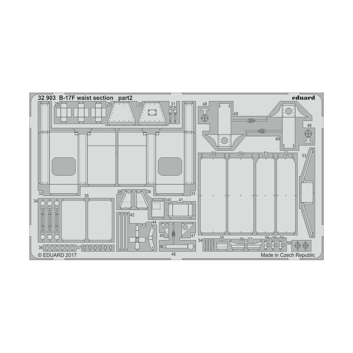 B-17F waist section for HKM, 1/32 - Eduard Accessories 32903