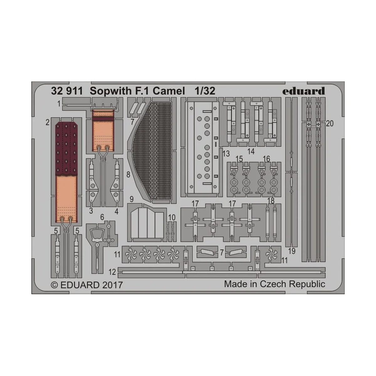 Sopwith F.1 Camel for Wingnut Wings, 1/32 - Eduard Accessories 32911