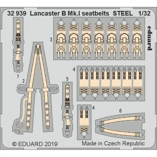 Lancaster B Mk.I seatbelts STEEL f.HKM, 1/32 - Eduard Accessories 3...