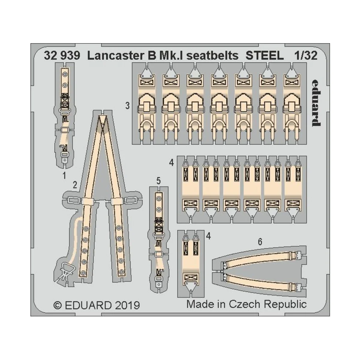 Lancaster B Mk.I seatbelts STEEL f.HKM, 1/32 - Eduard Accessories 3...