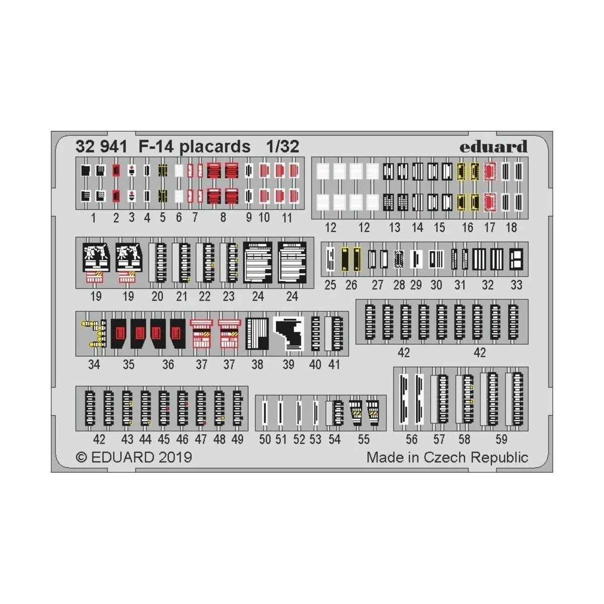 F-14 placards for Tamiya, 1/32 - Eduard Accessories 32941