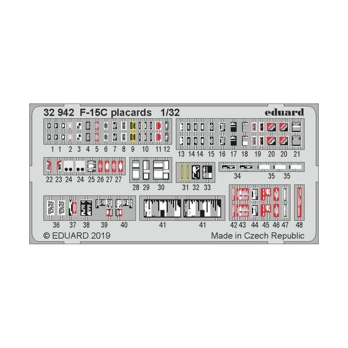 F-15C placards for Tamiya, 1/32 - Eduard Accessories 32942