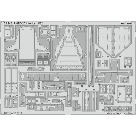 P-47D-20 interior for Trumpeter, 1/32 - Eduard Accessories 32943