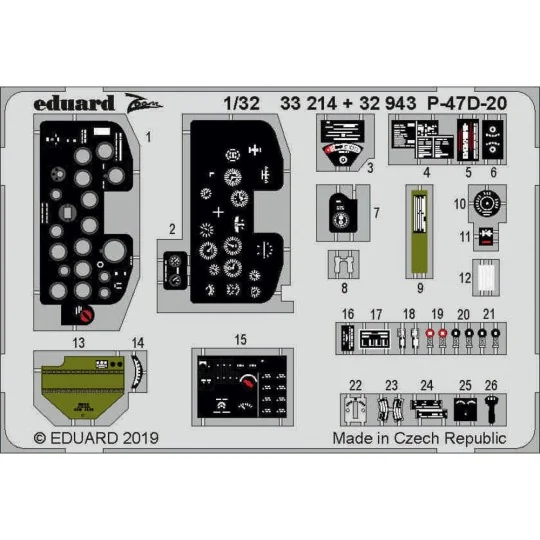 P-47D-20 interior for Trumpeter, 1/32 - Eduard Accessories 32943