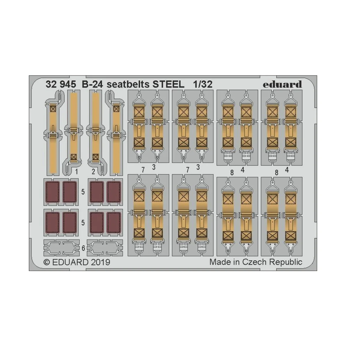 B-24 seatbelts STEEL for Hobby Boss - Eduard Accessories 32945